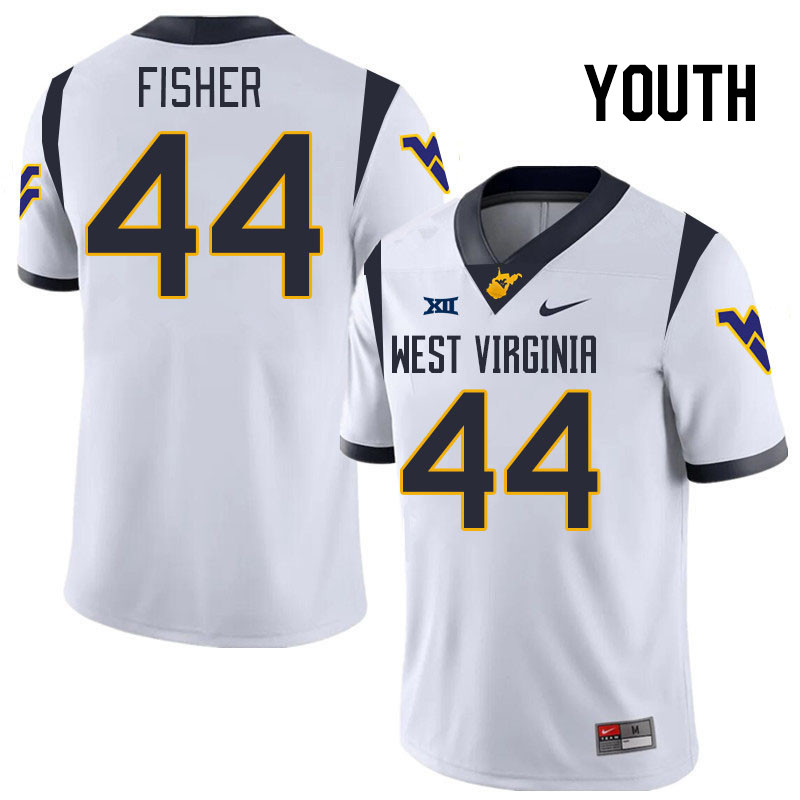 Youth #44 Oryend Fisher West Virginia Mountaineers College 2024 New Uniforms Football Jerseys Stitch